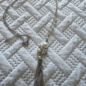Elegant Silver and Pearl Necklace